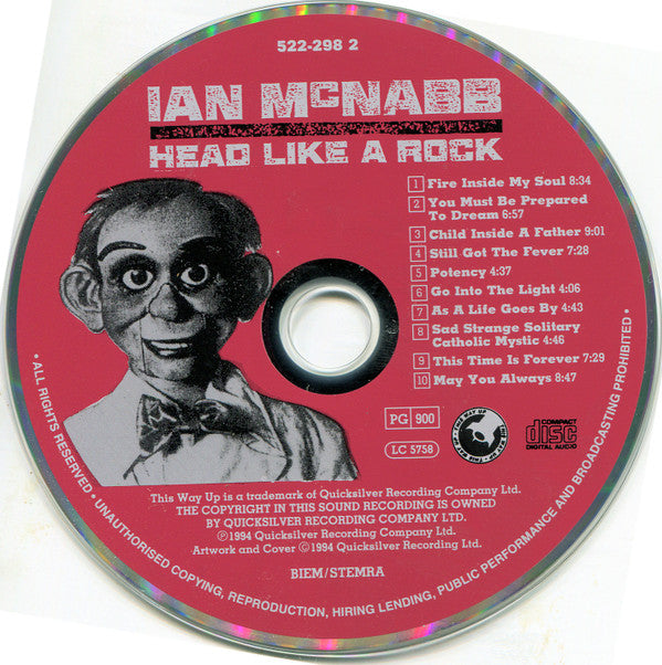 Ian McNabb : Head Like A Rock (CD, Album, PMD)