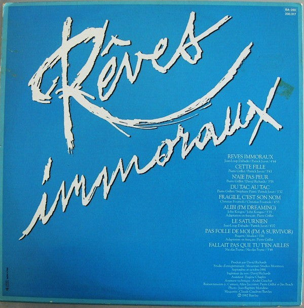 Patrick Juvet : Rêves Immoraux (LP,Album)