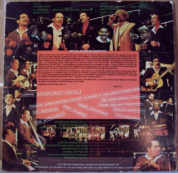 SAR All Stars : Recorded Live In Club Ochentas - Album 2 (LP, Album)