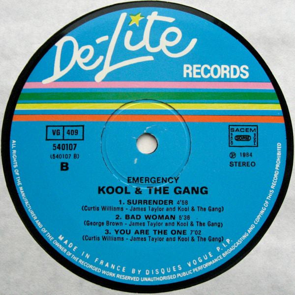 Kool & The Gang : Emergency (LP, Album, M.P)