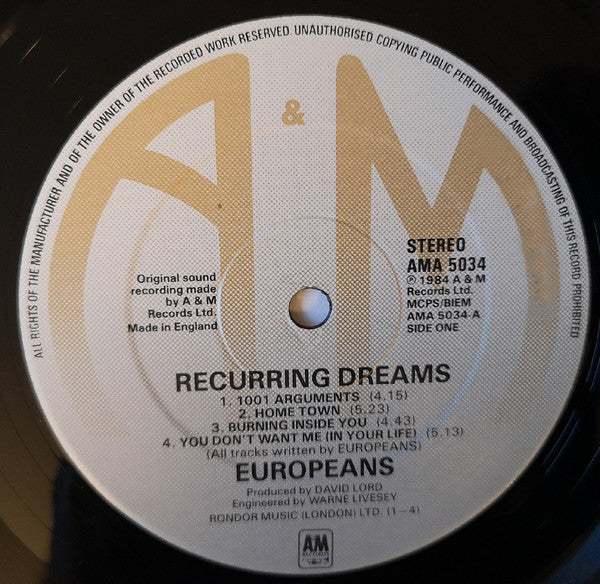 Europeans : Recurring Dreams (LP, Album)