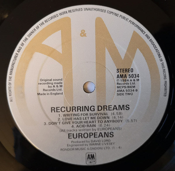 Europeans : Recurring Dreams (LP, Album)