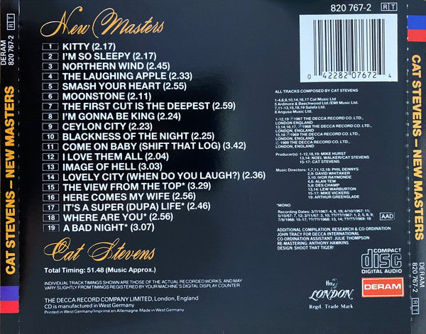 Cat Stevens : New Masters (CD, Album, Mono, RE, RM)