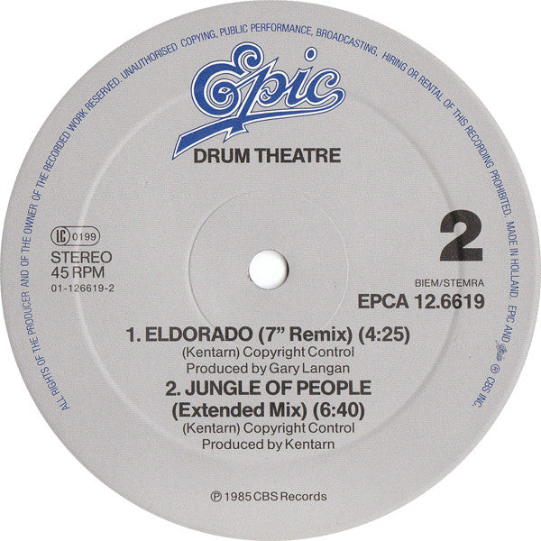 Drum Theatre : Eldorado (Dance Mix) (12", Maxi)