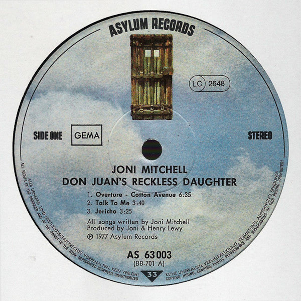Joni Mitchell : Don Juan's Reckless Daughter (2xLP, Album)