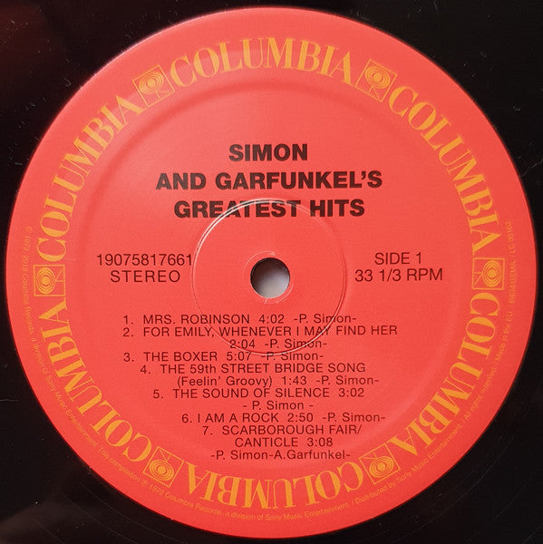 Simon & Garfunkel : Simon and Garfunkel´s Greatest Hits (LP,Compilation,Stereo)