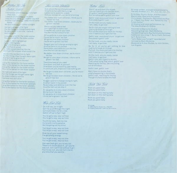 The Isley Brothers : Between The Sheets (LP, Album, Pit)