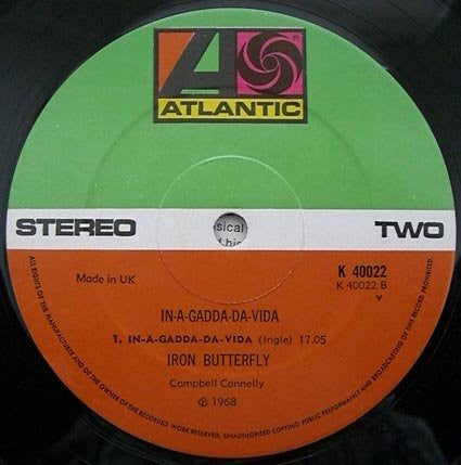 Iron Butterfly : In-A-Gadda-Da-Vida (LP, Album, RE)