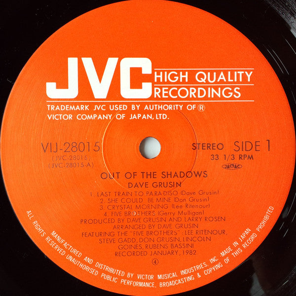 Dave Grusin : Out Of The Shadows (LP, Album)