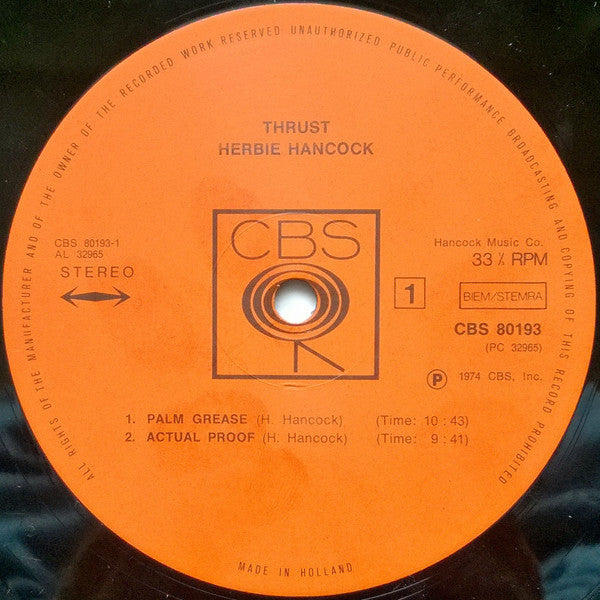 Herbie Hancock : Thrust (LP, Album)