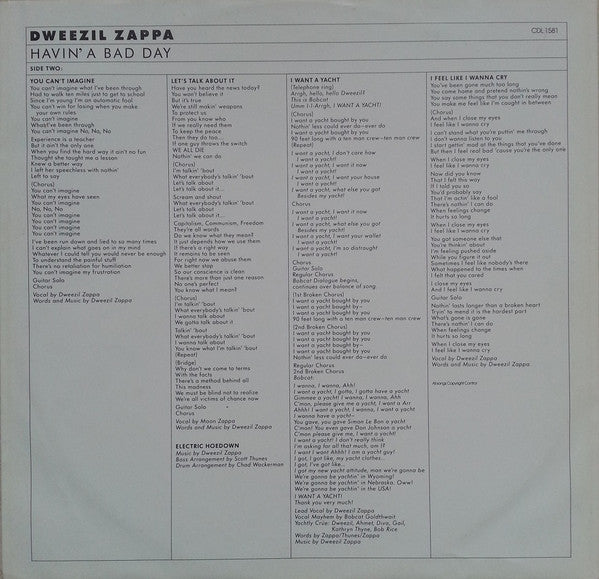 Dweezil Zappa : Havin' A Bad Day (LP, Album)