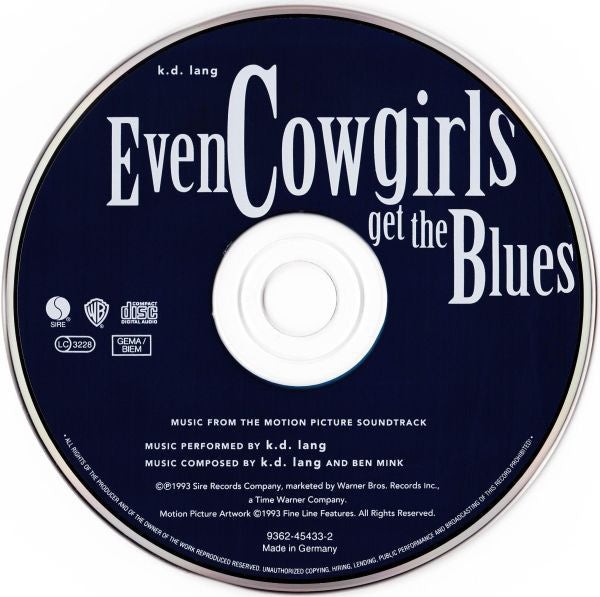 k.d. lang : Music From The Motion Picture Soundtrack Even Cowgirls Get The Blues (CD, Album)