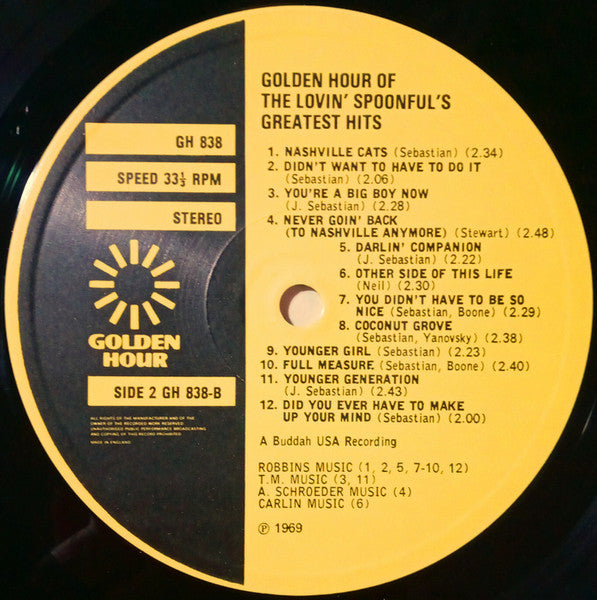 The Lovin' Spoonful : Golden Hour Of The Lovin' Spoonful (LP, Comp, Emb)