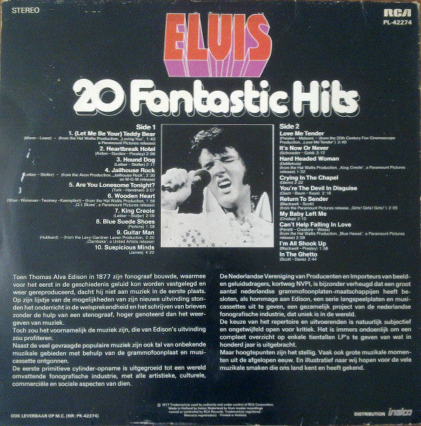 Elvis Presley : 20 Fantastic Hits (LP, Comp)