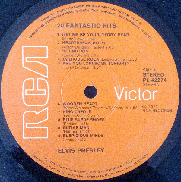 Elvis Presley : 20 Fantastic Hits (LP, Comp)