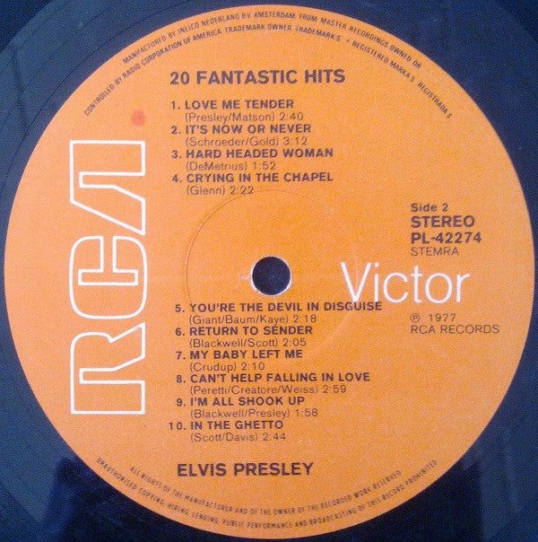 Elvis Presley : 20 Fantastic Hits (LP, Comp)