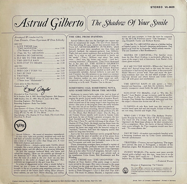 Astrud Gilberto - The Shadow Of Your Smile (LP, Album) - De Platen Aap – Vinylwinkel in Brielle & online webshop voor muziekliefhebbers