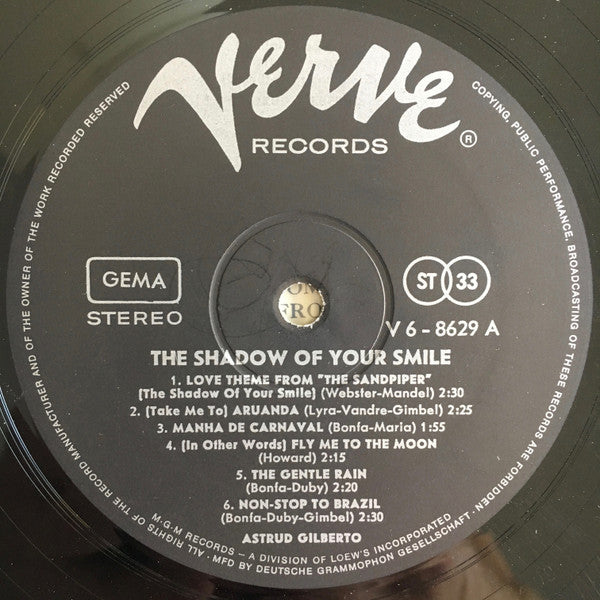 Astrud Gilberto - The Shadow Of Your Smile (LP, Album) - De Platen Aap – Vinylwinkel in Brielle & online webshop voor muziekliefhebbers