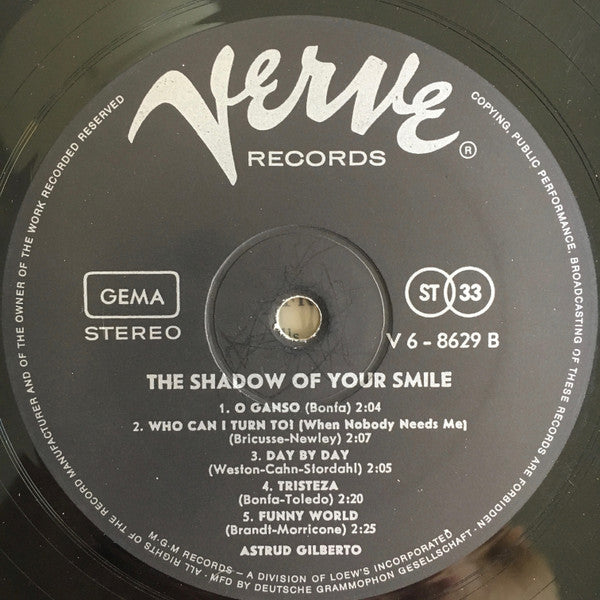 Astrud Gilberto - The Shadow Of Your Smile (LP, Album) - De Platen Aap – Vinylwinkel in Brielle & online webshop voor muziekliefhebbers
