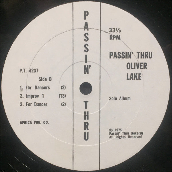 Oliver Lake : Passing Thru (LP, Album)
