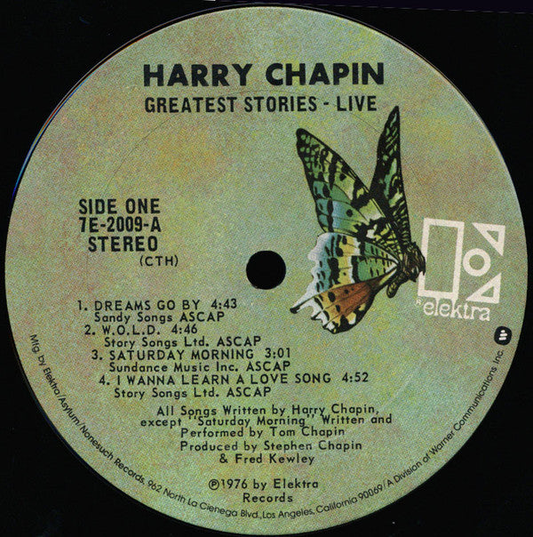 Harry Chapin : Greatest Stories - Live (2xLP, Album, CTH)