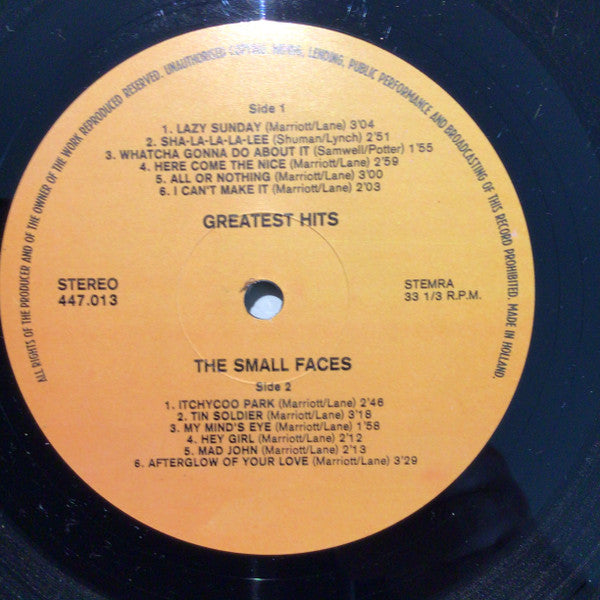 The Small Faces* : Greatest Hits (LP, Comp)