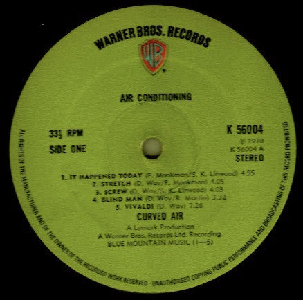 Curved Air : Airconditioning (LP, Album, RE)