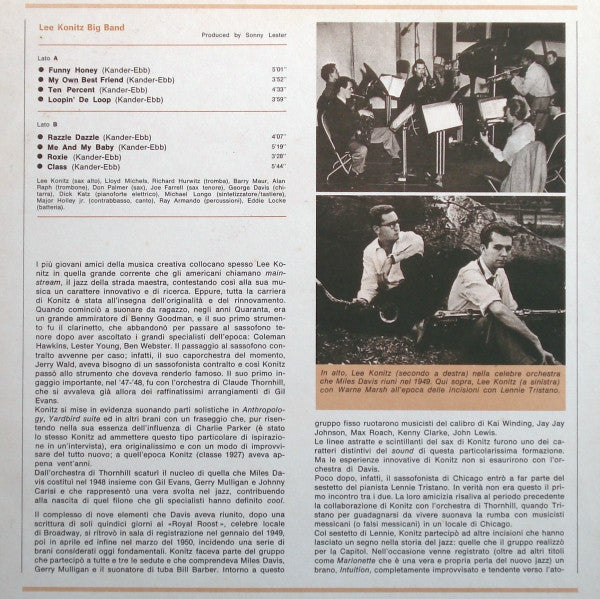 Lee Konitz Big Band / Joe Farrell / Michael Longo / Eddie Locke : I Giganti Del Jazz Vol. 7 (LP, Album, RE)