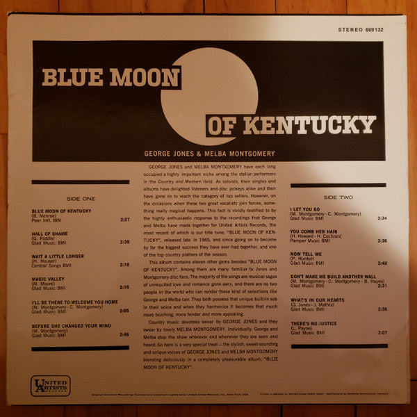 George Jones & Melba Montgomery : Blue Moon Of Kentucky (LP,Album,Stereo)