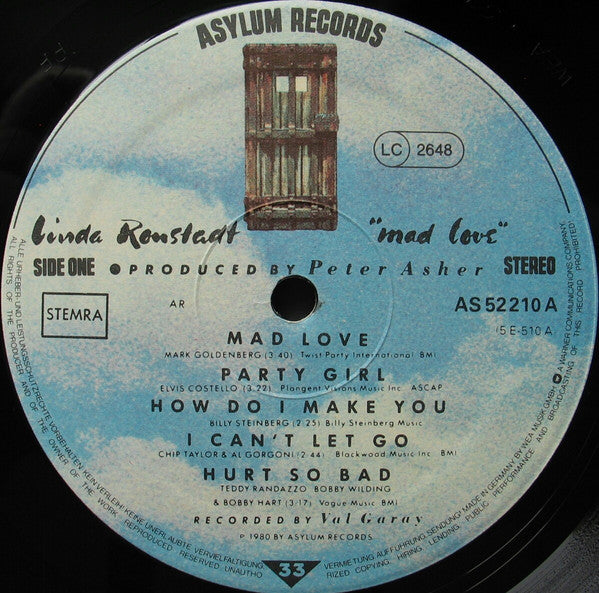 Linda Ronstadt : Mad Love (LP,Album)