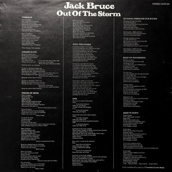 Jack Bruce : Out Of The Storm (LP, Album)