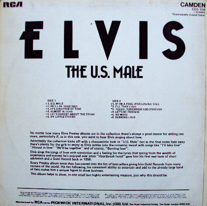 Elvis Presley : The U.S. Male (LP,Album,Compilation,Stereo)