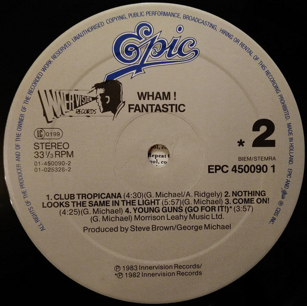 Wham! : Fantastic (LP, Album, RE)