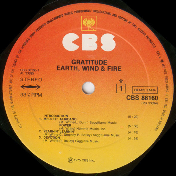 Earth, Wind & Fire : Gratitude (2xLP, Album, RE)