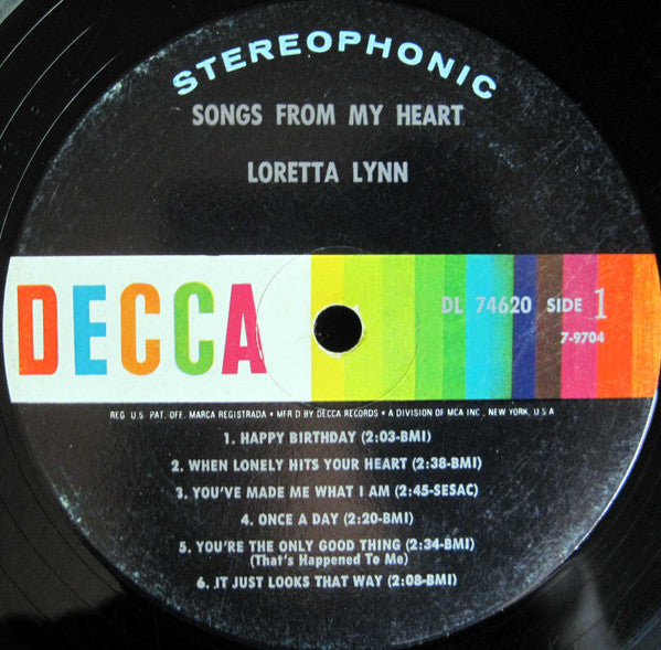 Loretta Lynn : Songs From My Heart (LP,Album,Repress,Stereo)