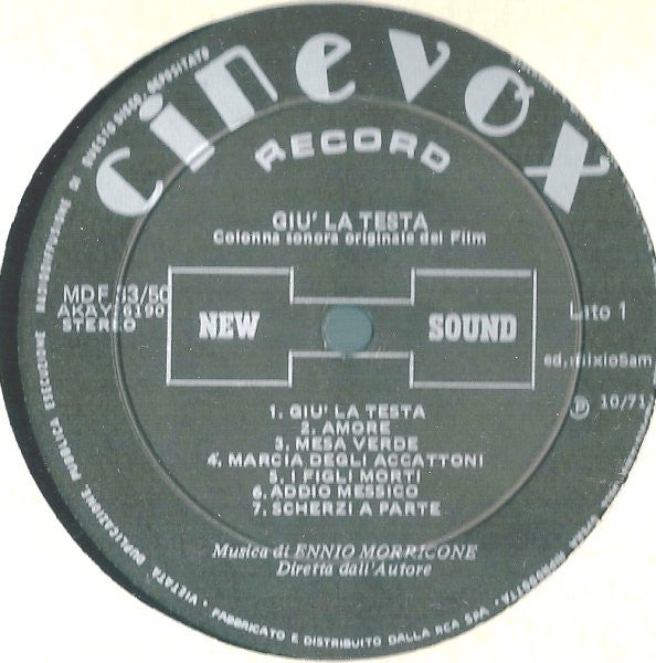Ennio Morricone : Giù La Testa (LP, Album)