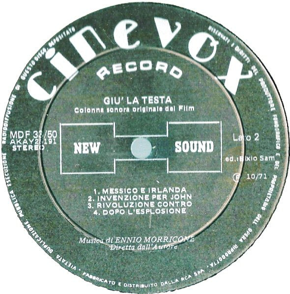 Ennio Morricone : Giù La Testa (LP, Album)
