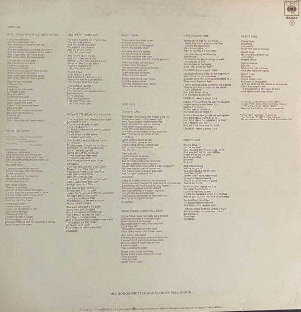 Paul Simon : Still Crazy After All These Years (LP, Album)