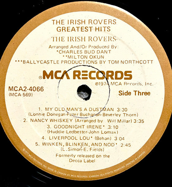 The Irish Rovers : Greatest Hits (2xLP, Comp, RE, Gat)