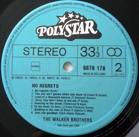 The Walker Brothers : No Regrets (LP, Comp)