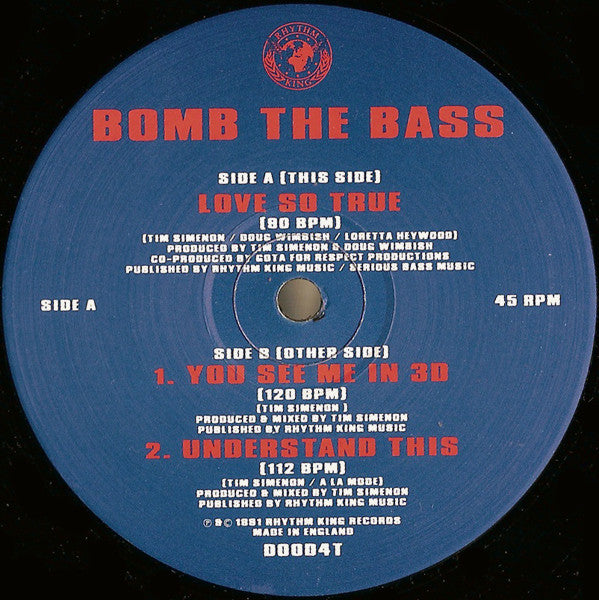 Bomb The Bass - Love So True (12", Single) - De Platen Aap – Vinylwinkel in Brielle & online webshop voor muziekliefhebbers