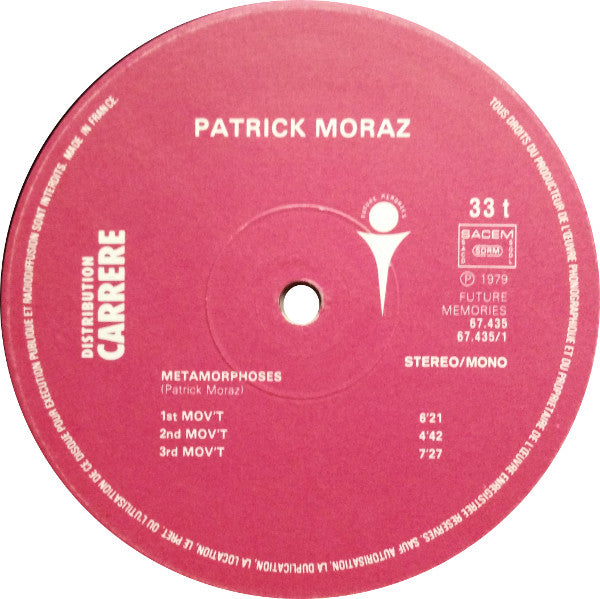 Patrick Moraz : Future Memories Live On TV (Keyboards' Metamorphoses) (LP,Album)