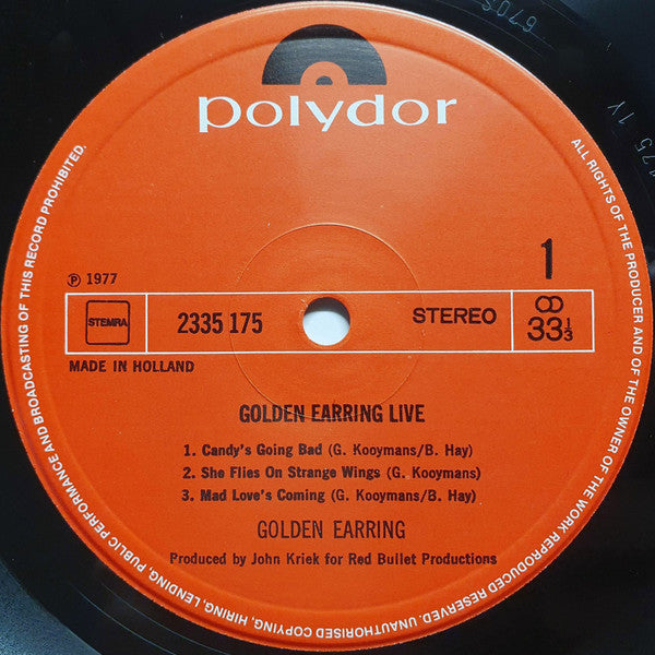Golden Earring : Live (2xLP, Album, Gat)