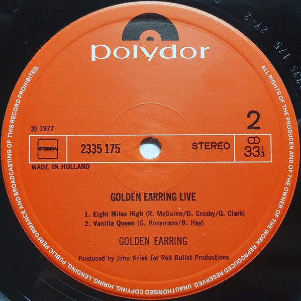 Golden Earring : Live (2xLP, Album, Gat)