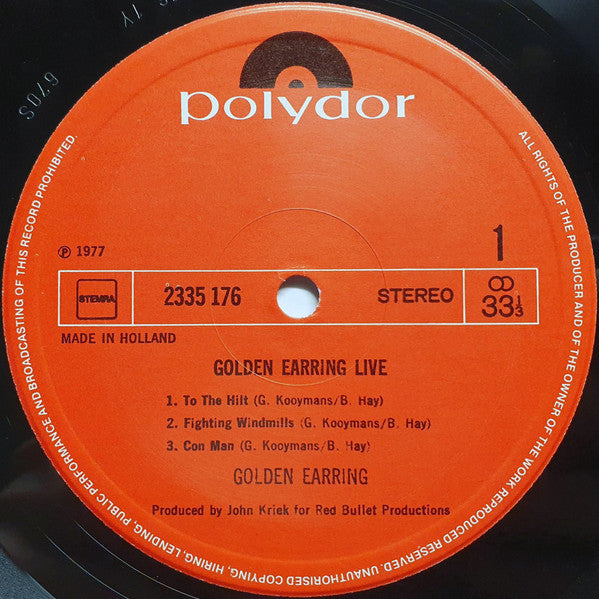 Golden Earring : Live (2xLP, Album, Gat)