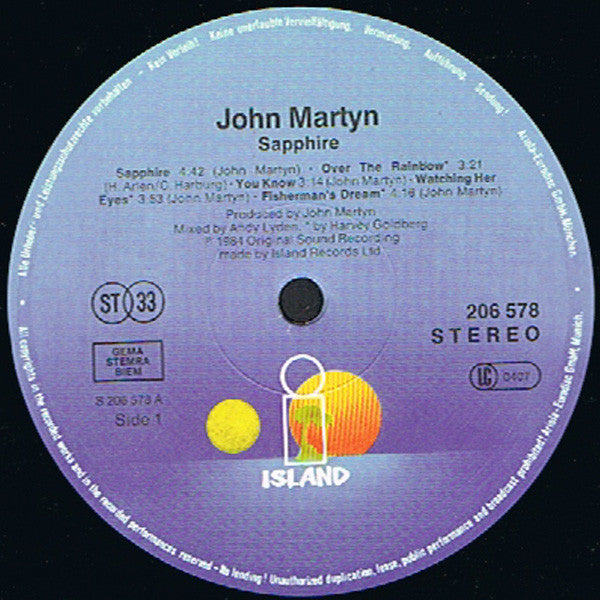 John Martyn : Sapphire (LP, Album)