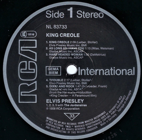Elvis Presley : King Creole (LP, Album, RE)