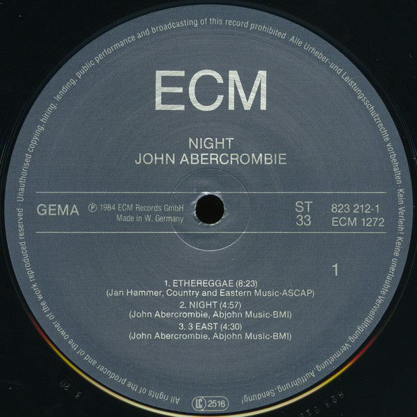 John Abercrombie : Night (LP, Album)
