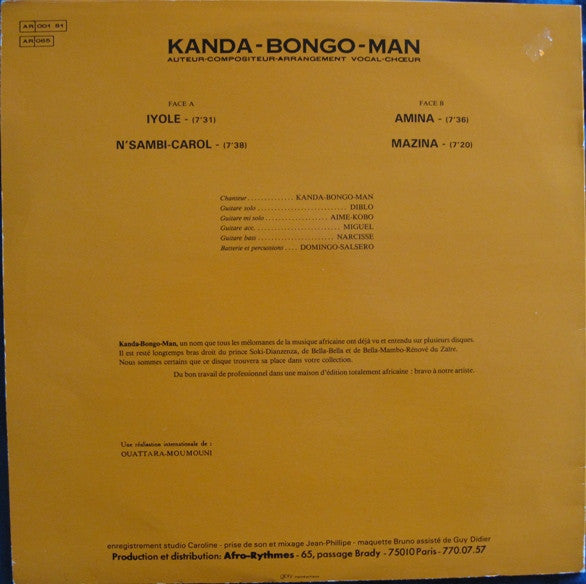 Kanda Bongo Man : Afro Rythmes Présente Kanda-Bongo-Man (LP)