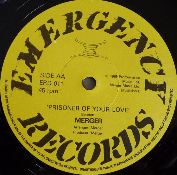 Merger (2) : Prisoner Of Your Love / You Are To Me (12", Ltd)